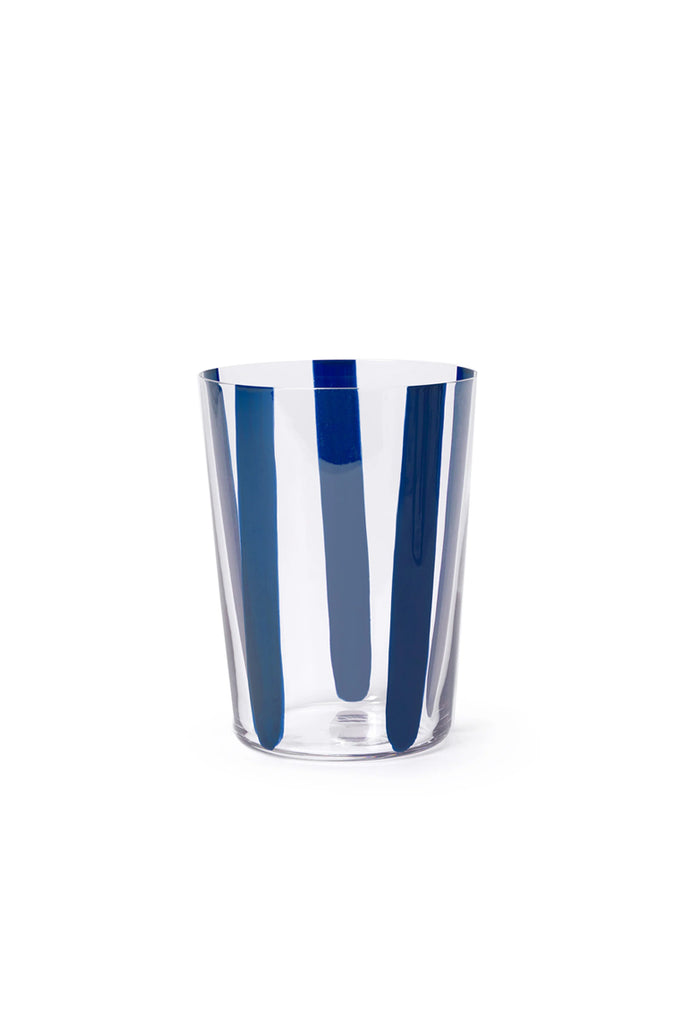 Nova Striped Glass (500ml) - Navy (Set of 4)