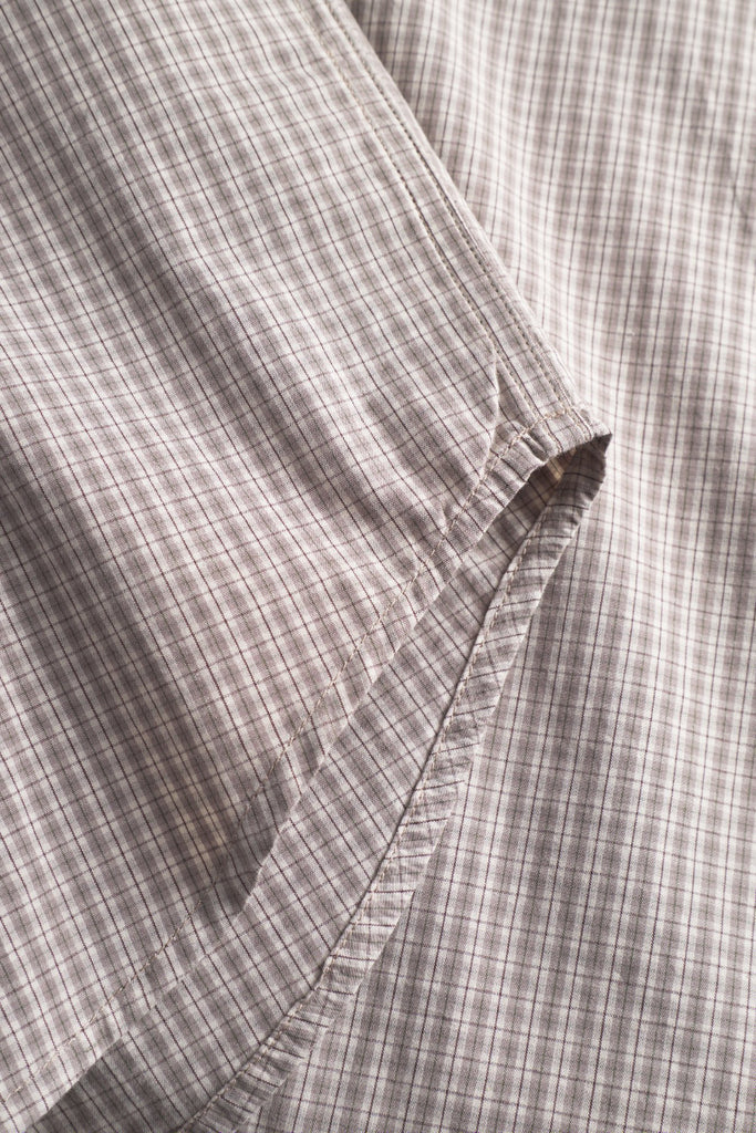Ole Oversize Poplin Check Shirt - Walnut