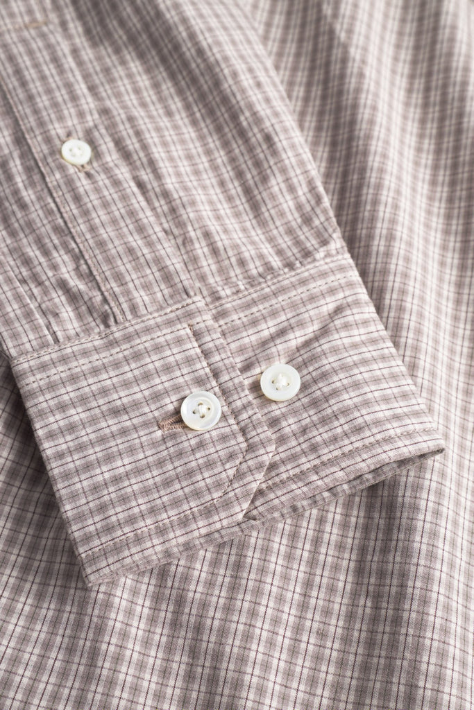 Ole Oversize Poplin Check Shirt - Walnut