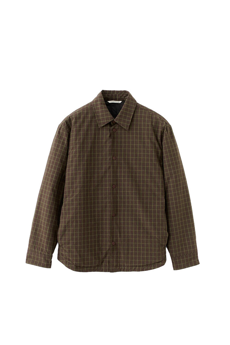Olkay Quilted Overshirt - Olive Burgundy Check