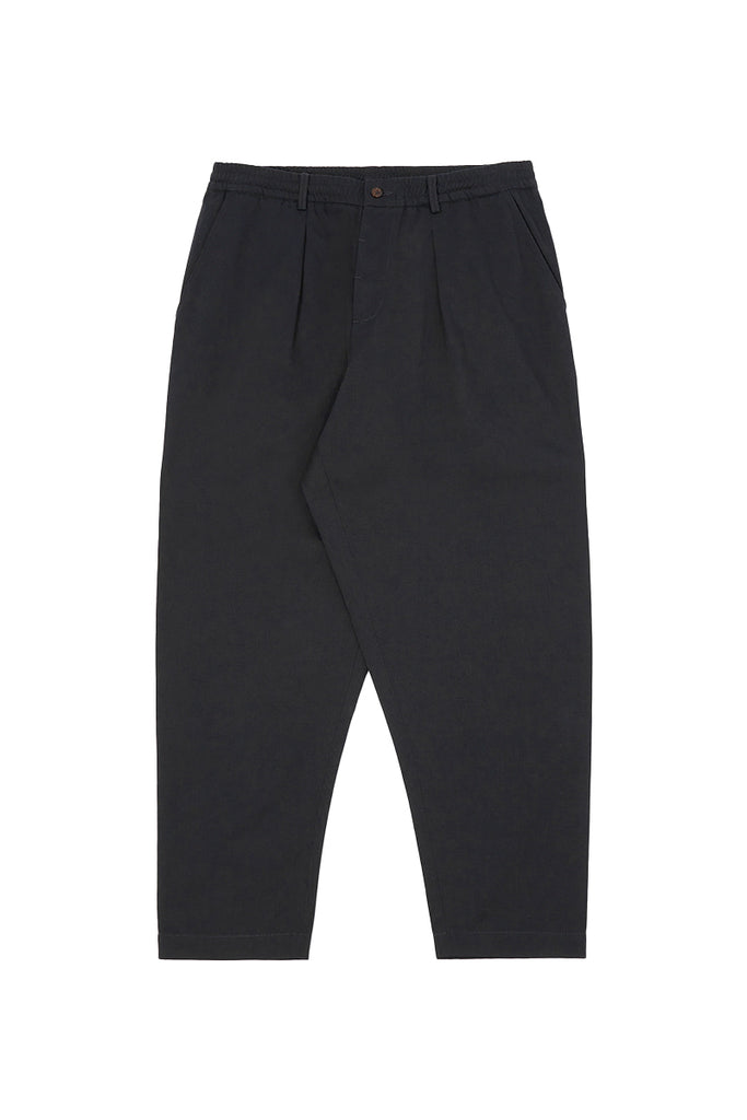 Pleated Track Pant  - Black Twill