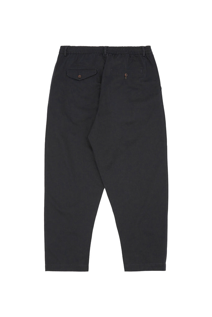 Pleated Track Pant  - Black Twill