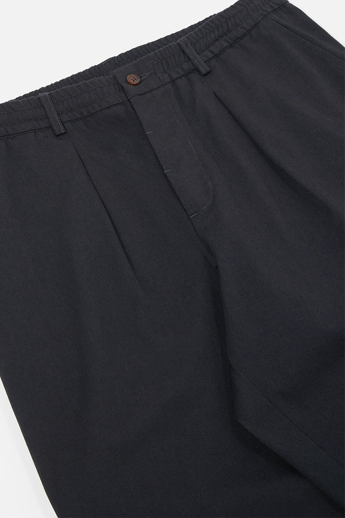 Pleated Track Pant  - Black Twill