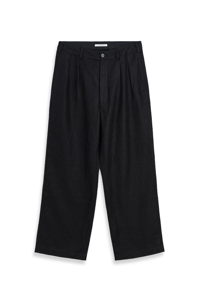 Pleated Linen Pant - Black