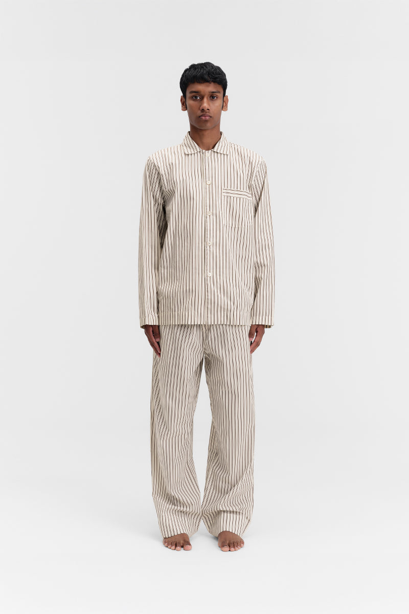 Tekla Poplin Long Sleeve Shirt - Hopper Stripes