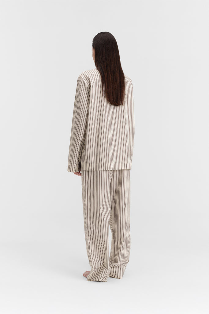 Tekla Poplin Long Sleeve Shirt - Hopper Stripes