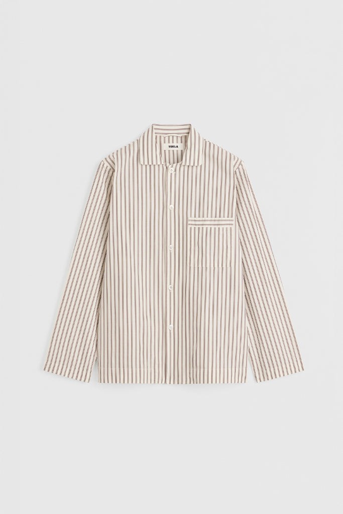 Tekla Poplin Long Sleeve Shirt - Hopper Stripes