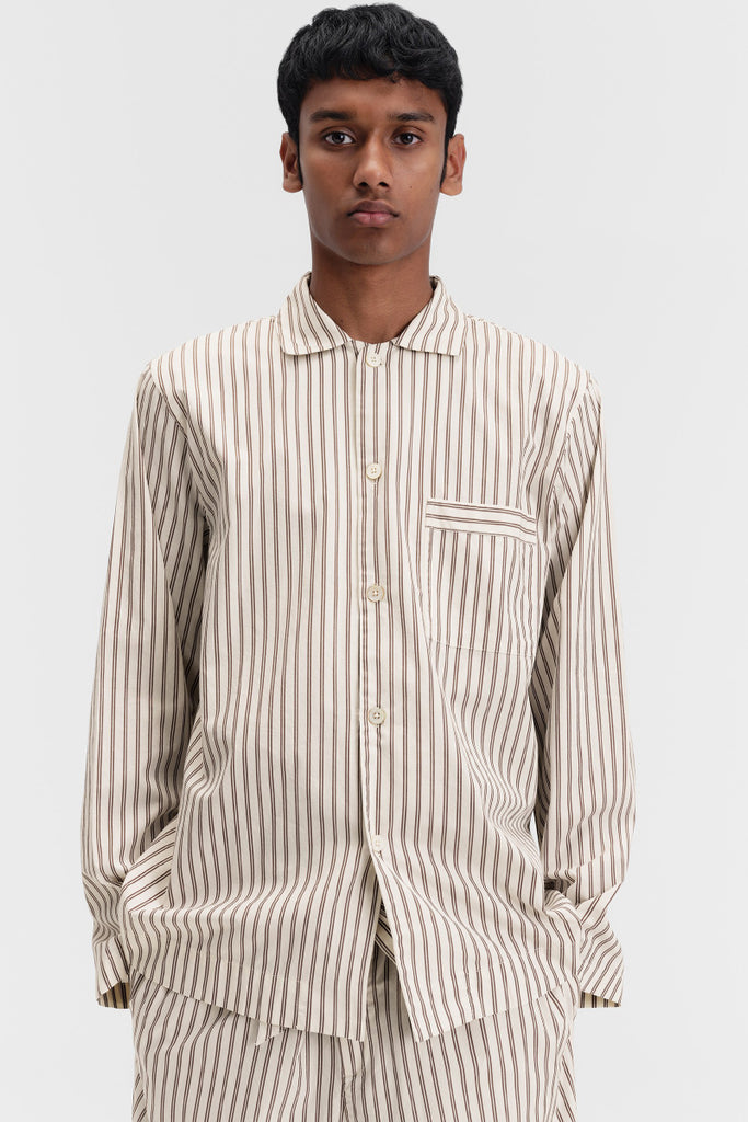 Tekla Poplin Long Sleeve Shirt - Hopper Stripes