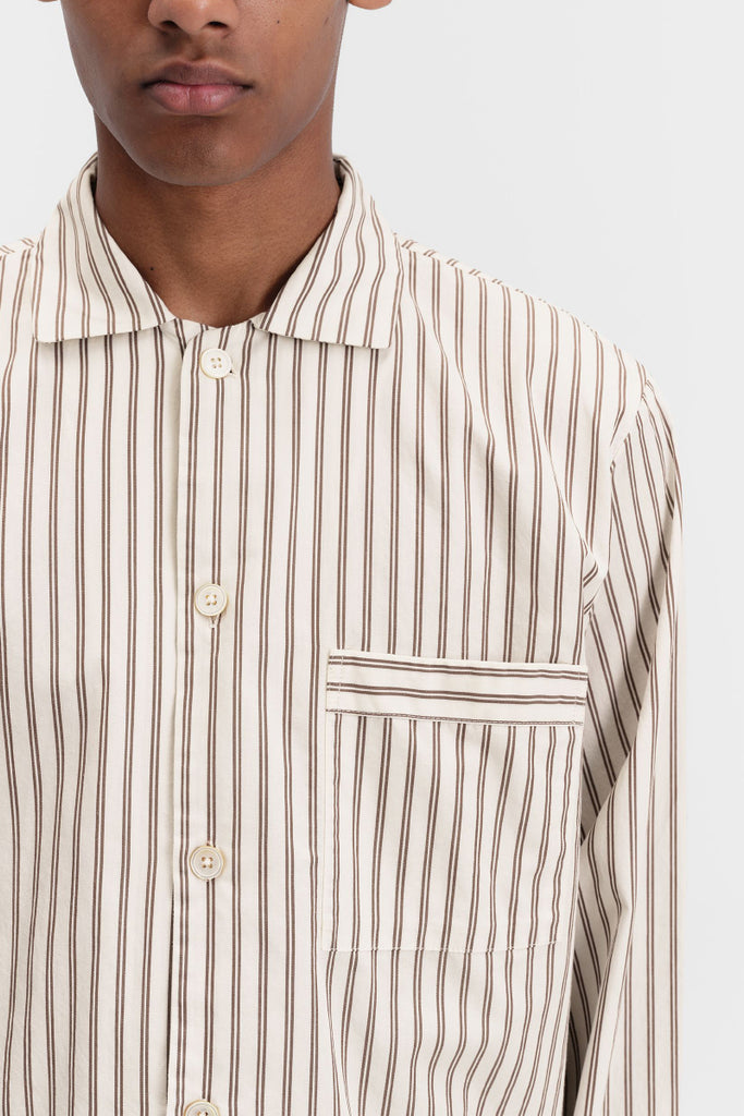 Tekla Poplin Long Sleeve Shirt - Hopper Stripes