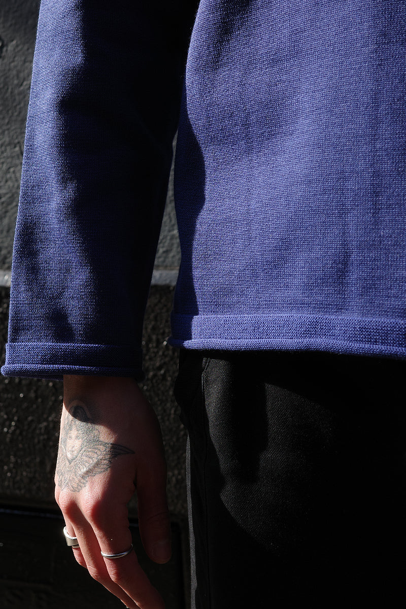 Water-Repellent Knit Pullover - Marine Blue