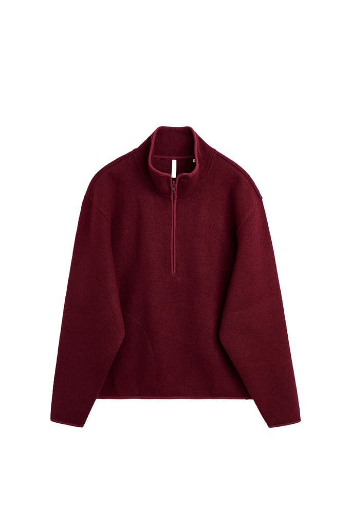 Wool Half Zip - Burgundy