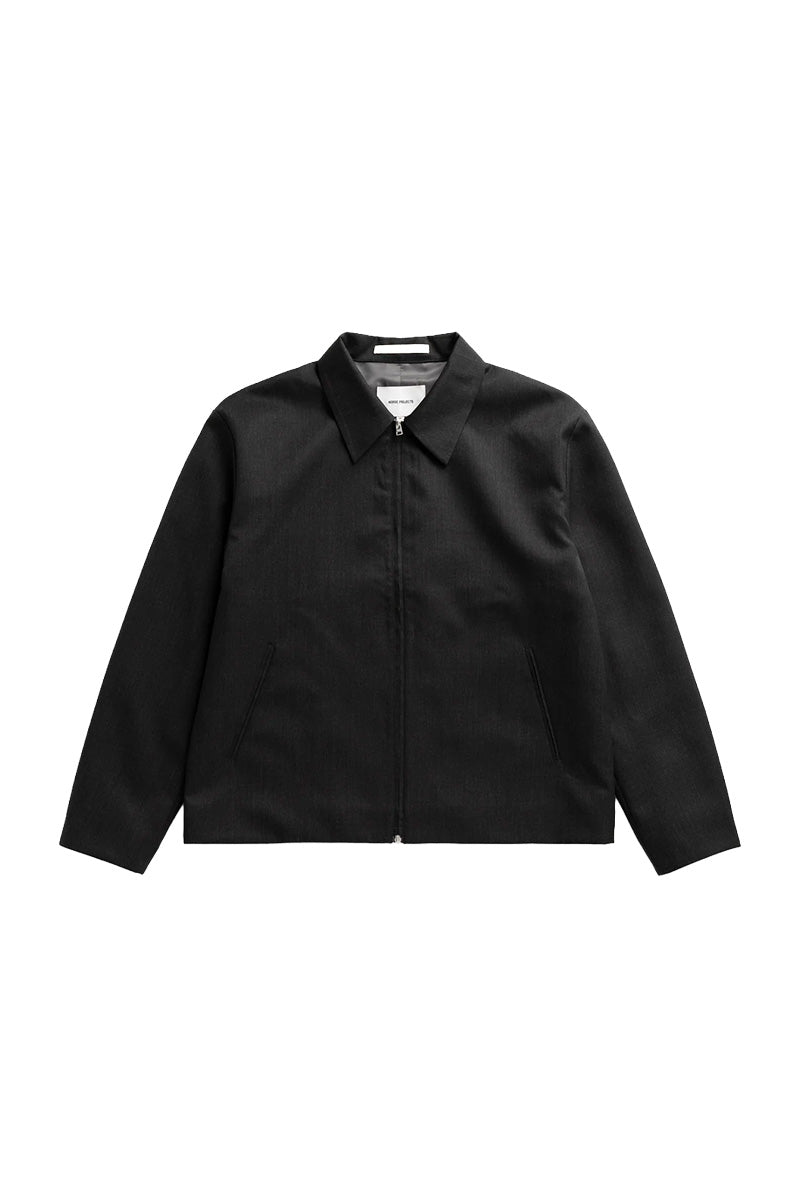 Raabjerg Easy Worsted Wool Jacket - Charcoal Grey