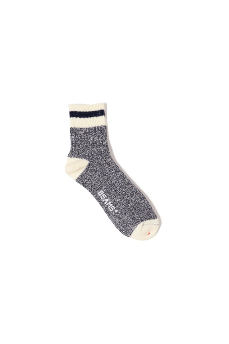 Beams Plus Rag Socks 1/4 - Navy/Navy