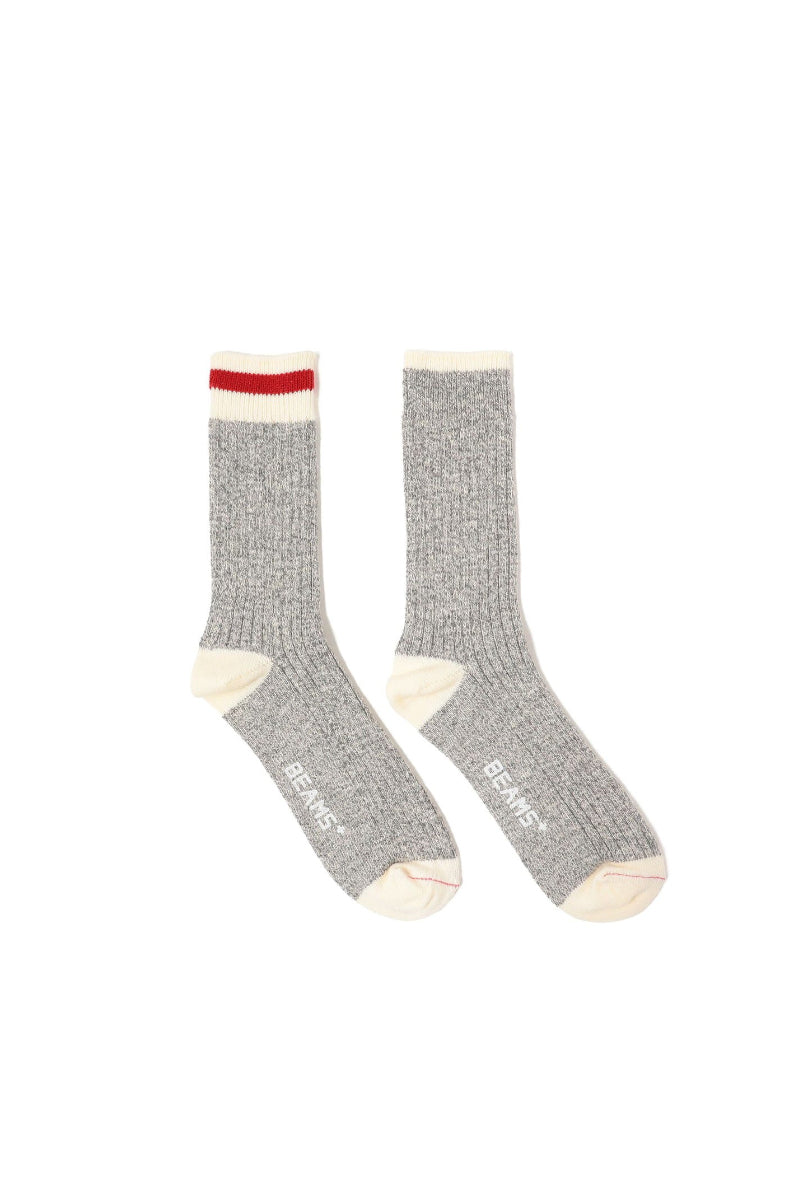 Rag Socks - Grey/Red (2 Pack)