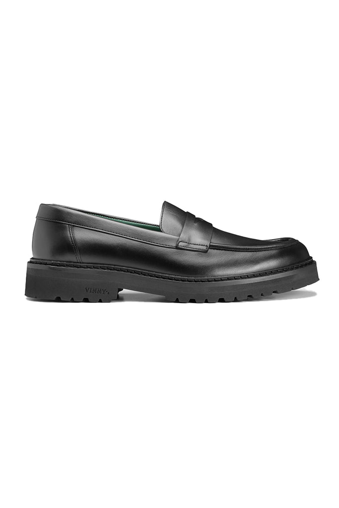 Richee Penny Loafer - Black Crust Leather