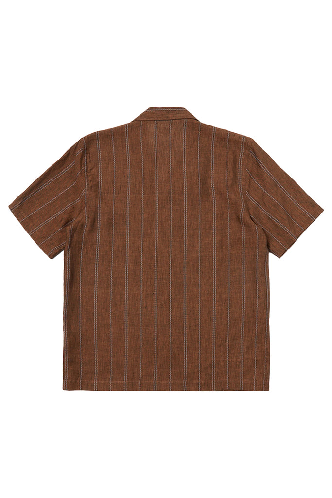 Road Shirt - Brown Stripe Linen