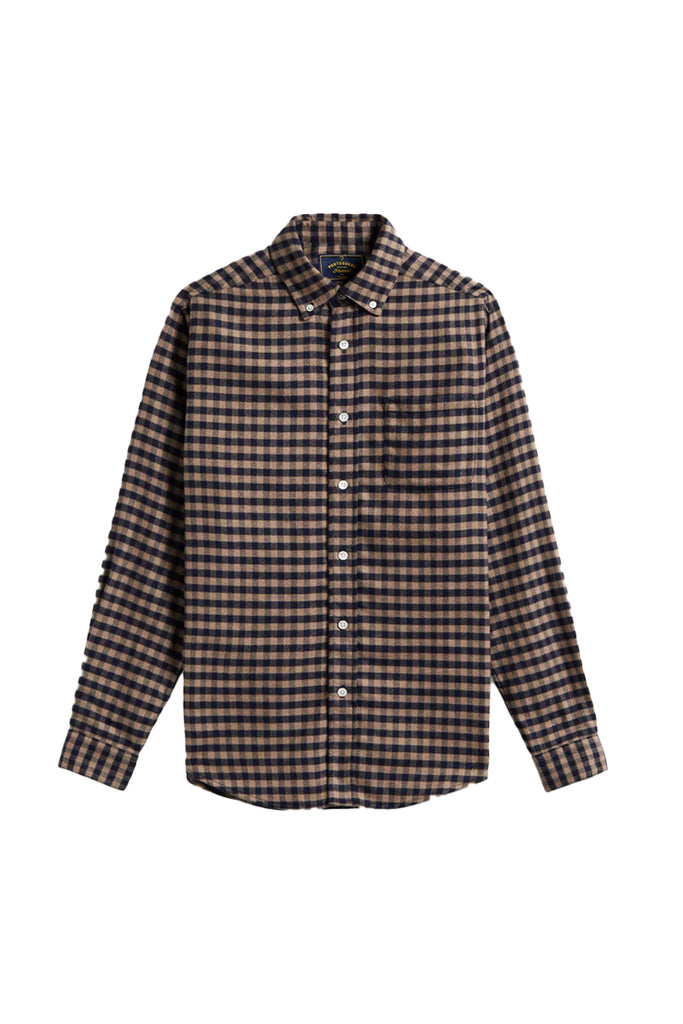 Roca Button-Down Check Shirt - Navy/Cream