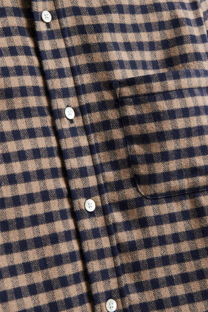 Roca Button-Down Check Shirt - Navy/Cream