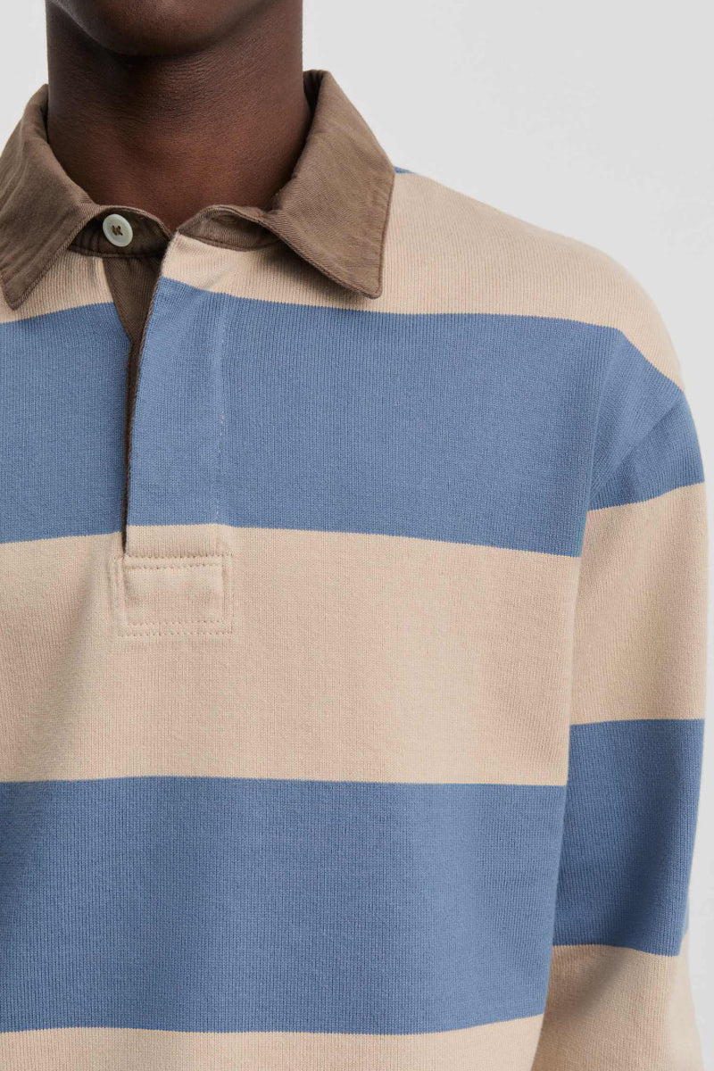 Another Rugby Polo 1.0 - Blue Sand Stripe