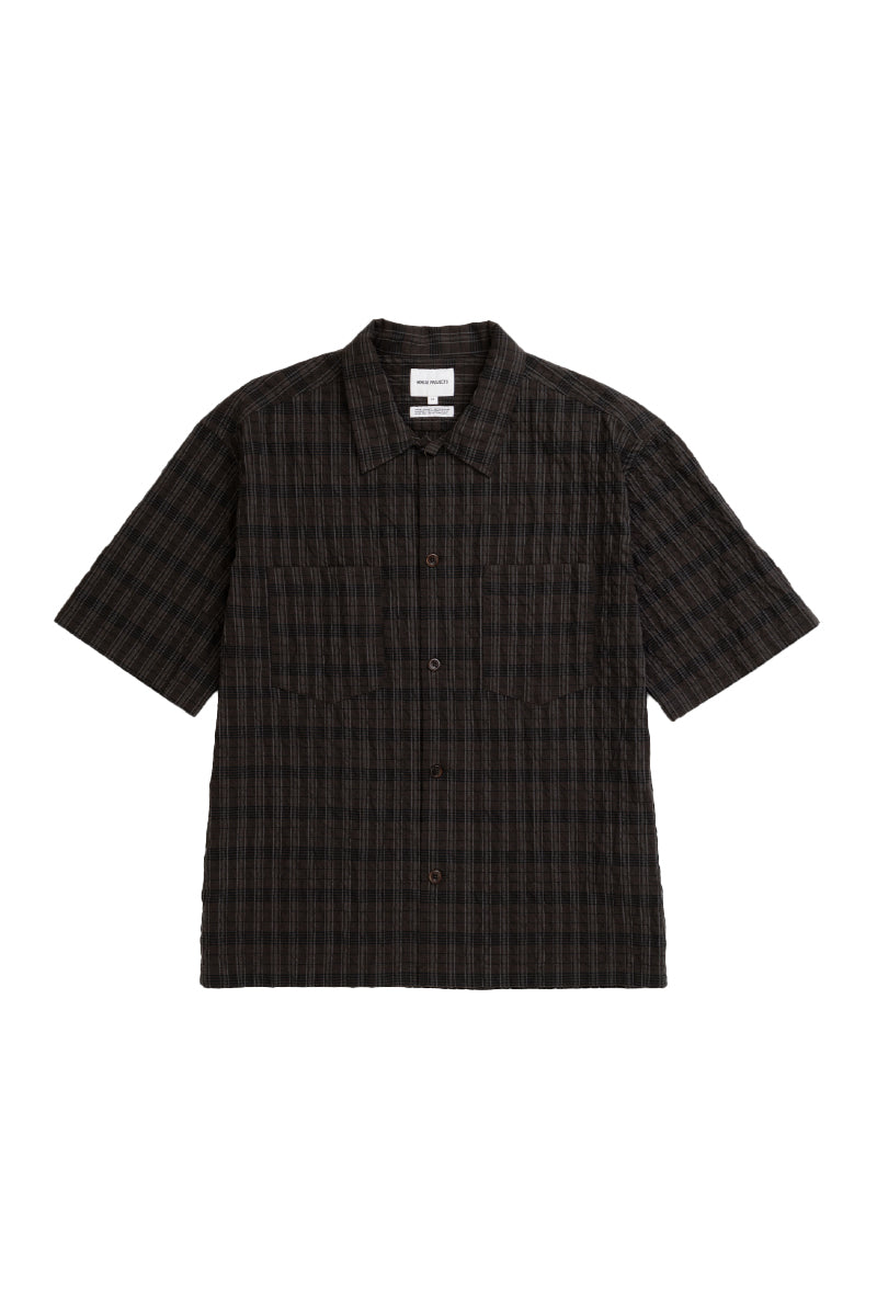 Mols Check Short Sleeve Camp Shirt - Delicious Brown