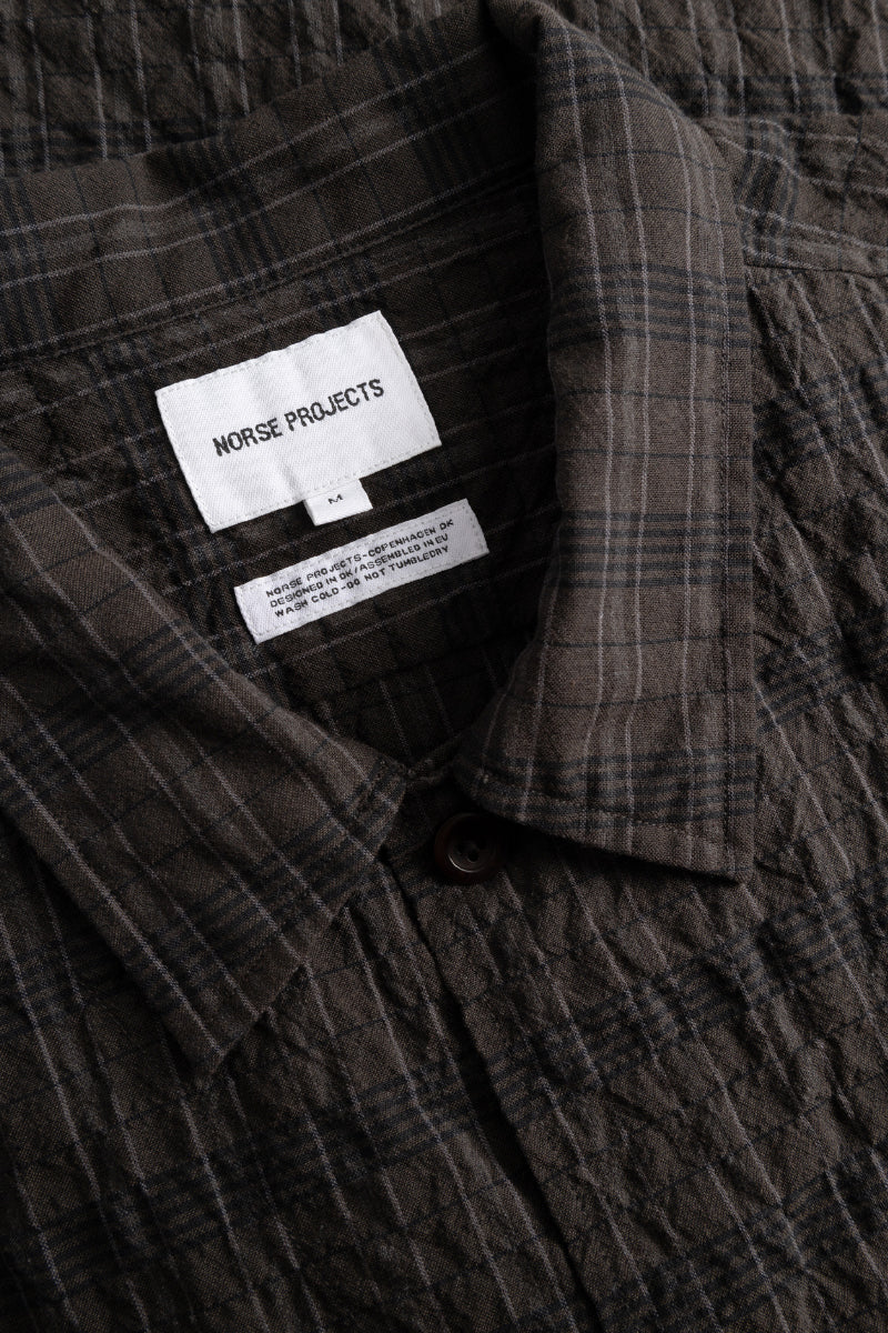 Mols Check Short Sleeve Camp Shirt - Delicious Brown