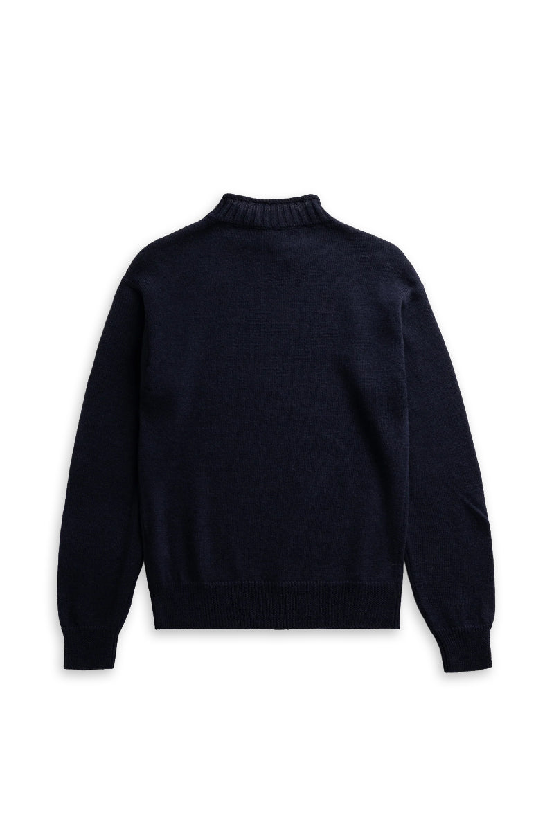 Sagvatnet Wool Roll Neck Sweater - Dark Navy