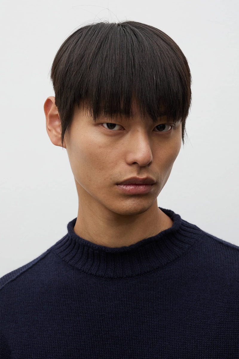 Sagvatnet Wool Roll Neck Sweater - Dark Navy
