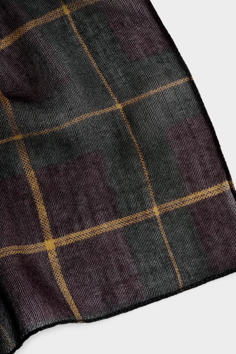 Salazar Wool Scarf - Amber Check