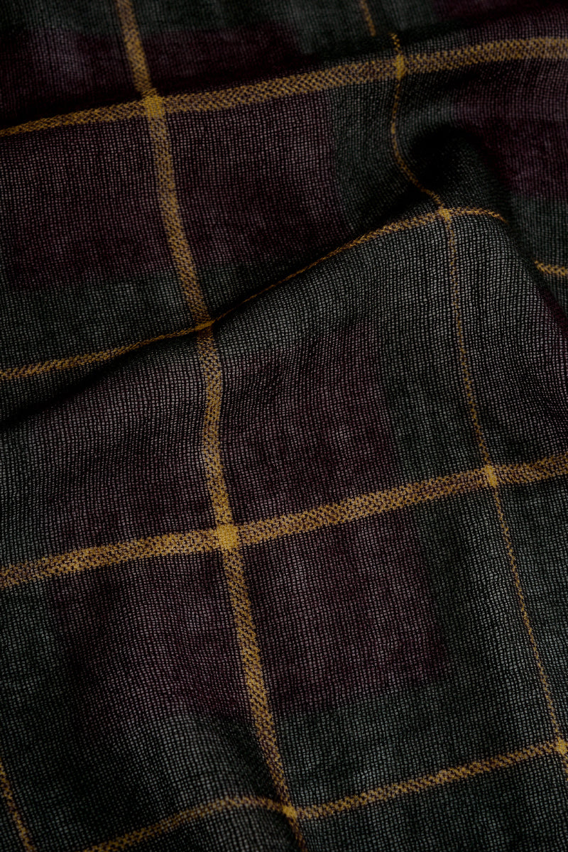 Salazar Wool Scarf - Amber Check