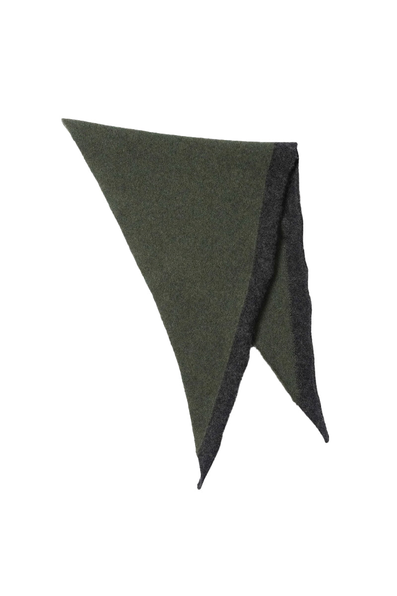 MHL Tipped Scout Scarf Lambswool - Green/Charcoal