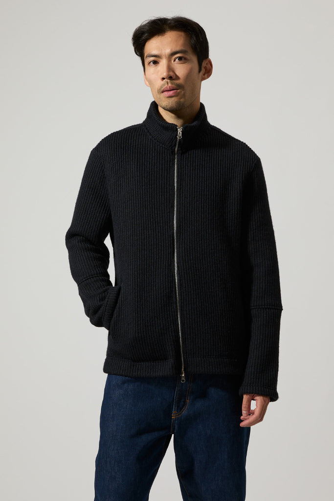 Seven Wool Knitted Zip Jacket - Midnight Blue