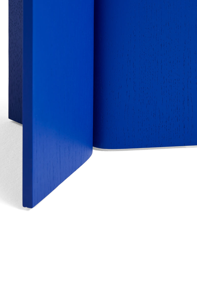 Slit Table Wood Round - Vivid Blue