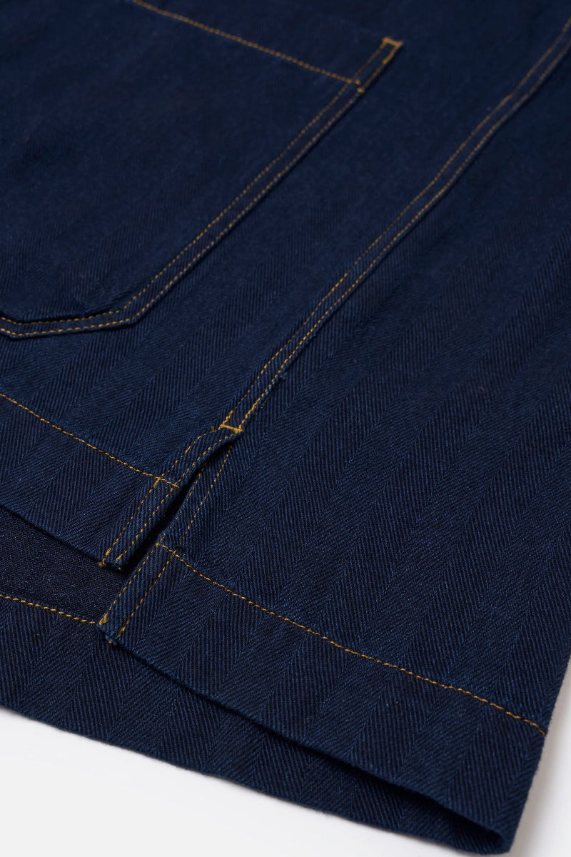 Herringbone Smock Overshirt - Indigo