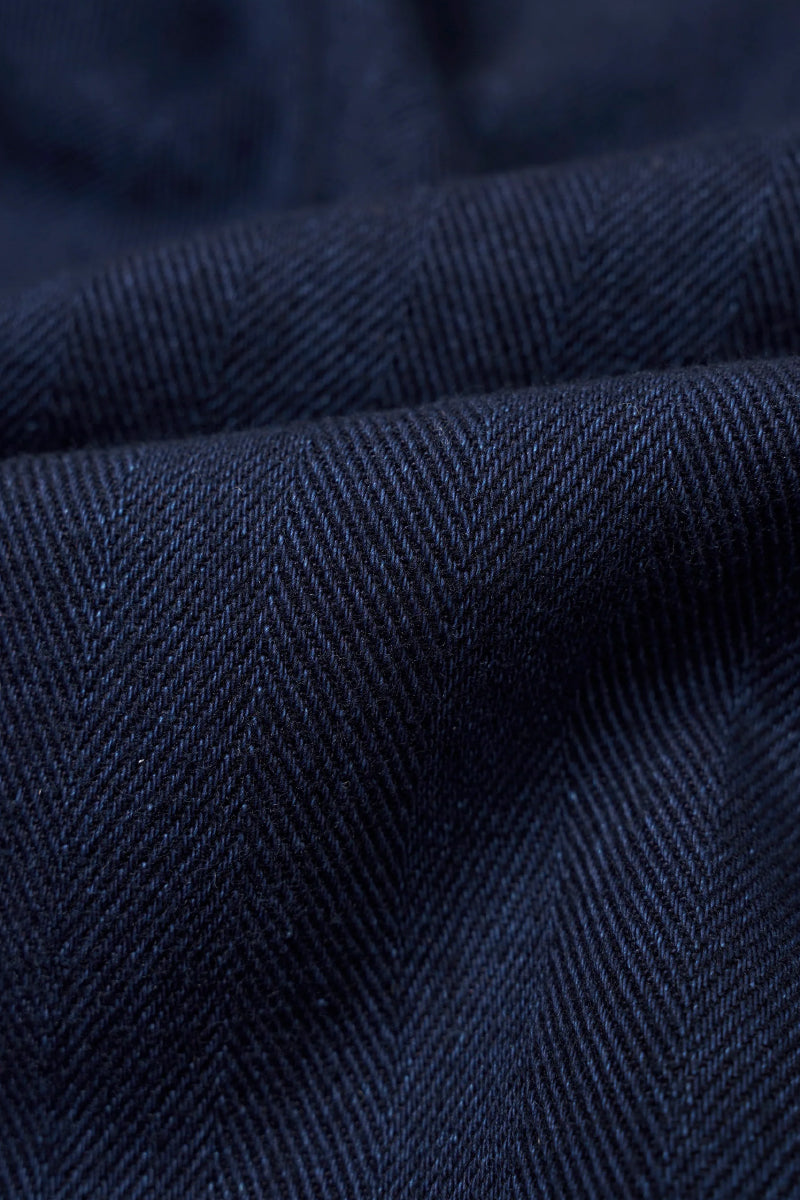 Herringbone Smock Overshirt - Indigo