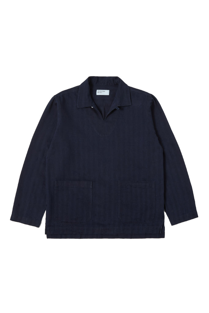 Smock Overshirt - Indigo Herringbone