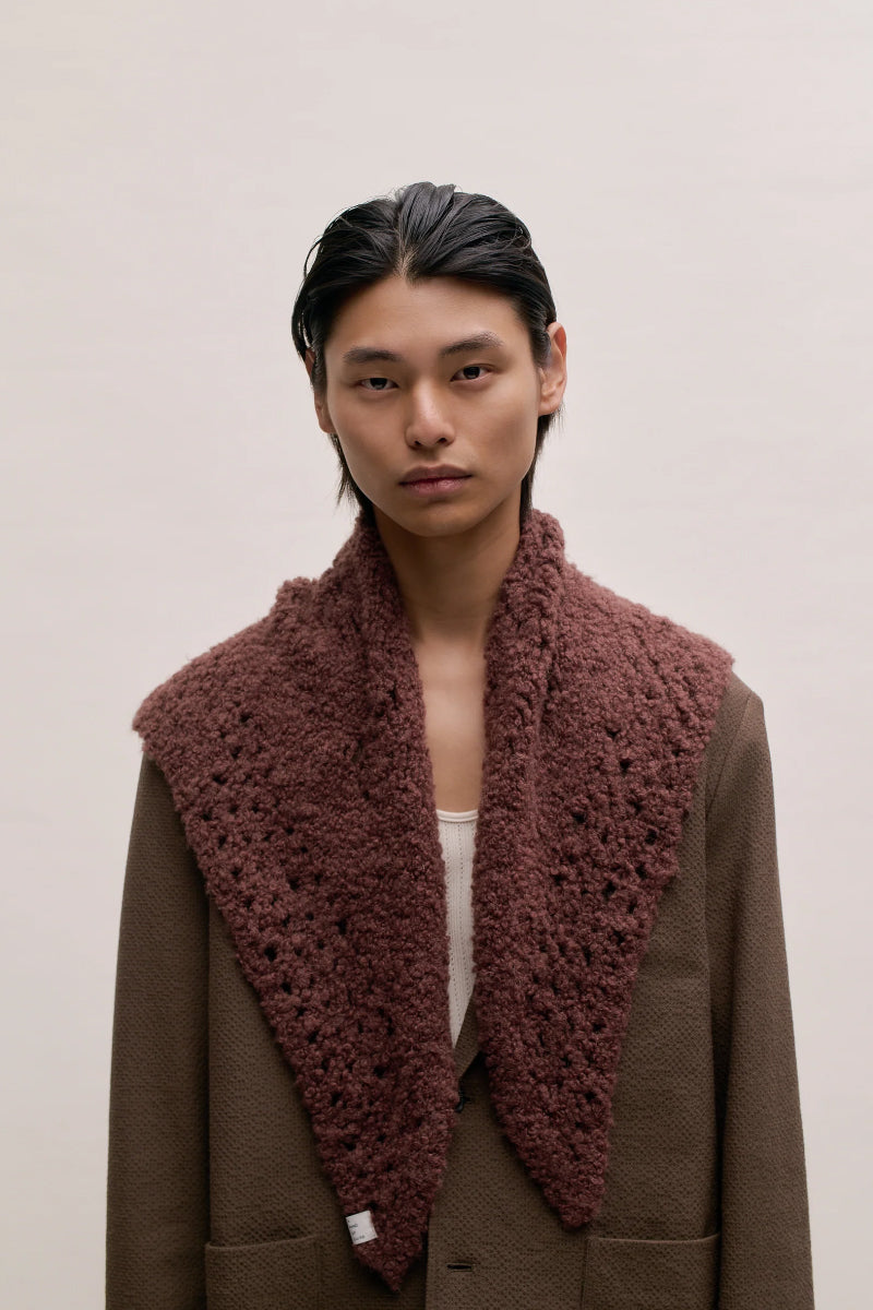 Seer Stola - Burgundy Moose Boucle