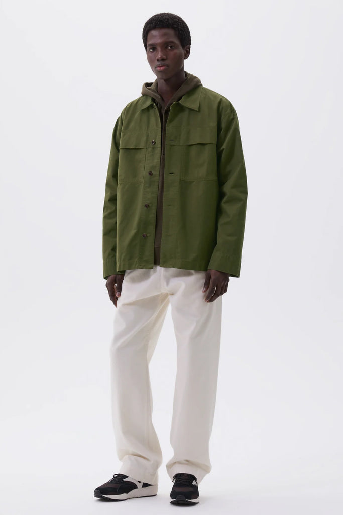 MHL Storm Flap Shirt Brushed Cotton Twill - Seaweed