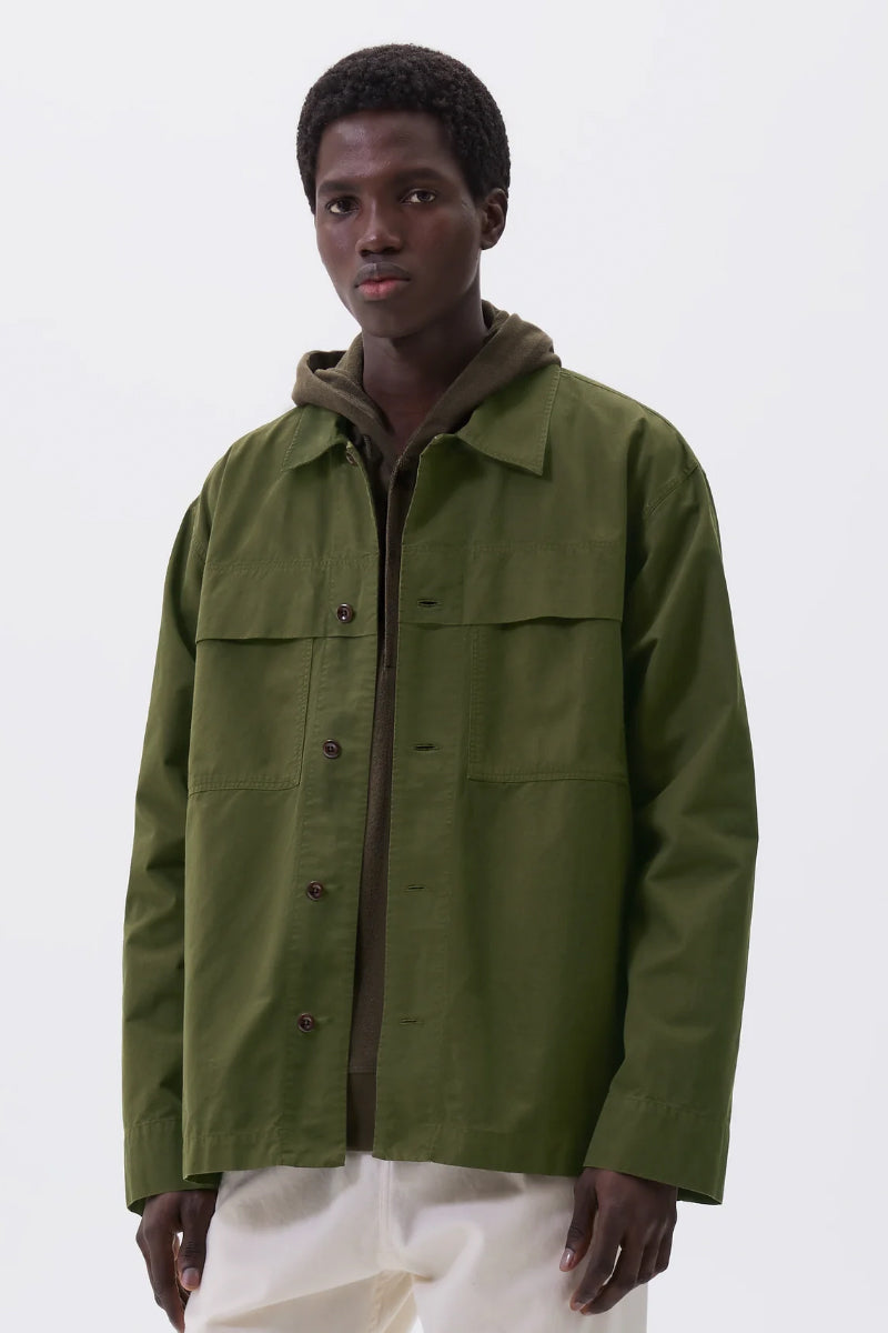 MHL Storm Flap Shirt Brushed Cotton Twill - Seaweed