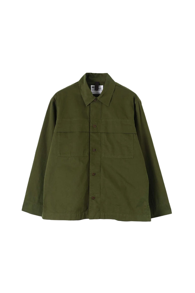 MHL Storm Flap Shirt Brushed Cotton Twill - Seaweed