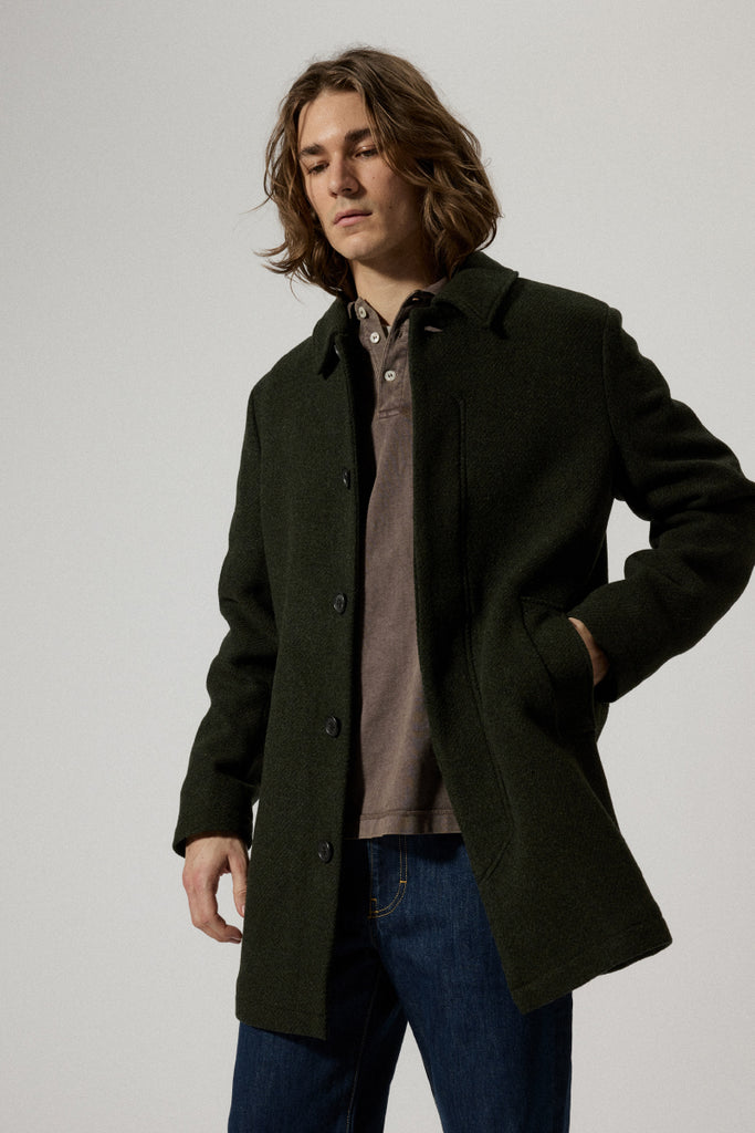 T-Coat Wool Jacket - Olive