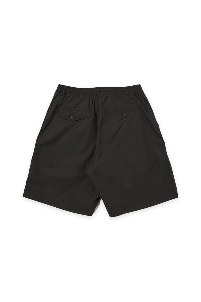 Pleated Track Short - Black Poly Tech