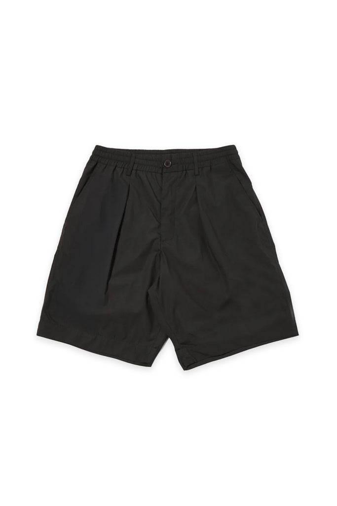 Pleated Track Short - Black Poly Tech