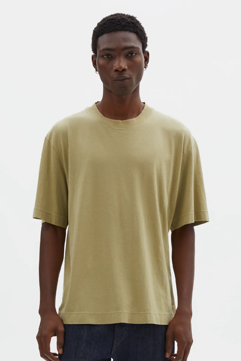 MHL. Simple Tee Shirt Organic Cotton Linen Jersey - Pale Green