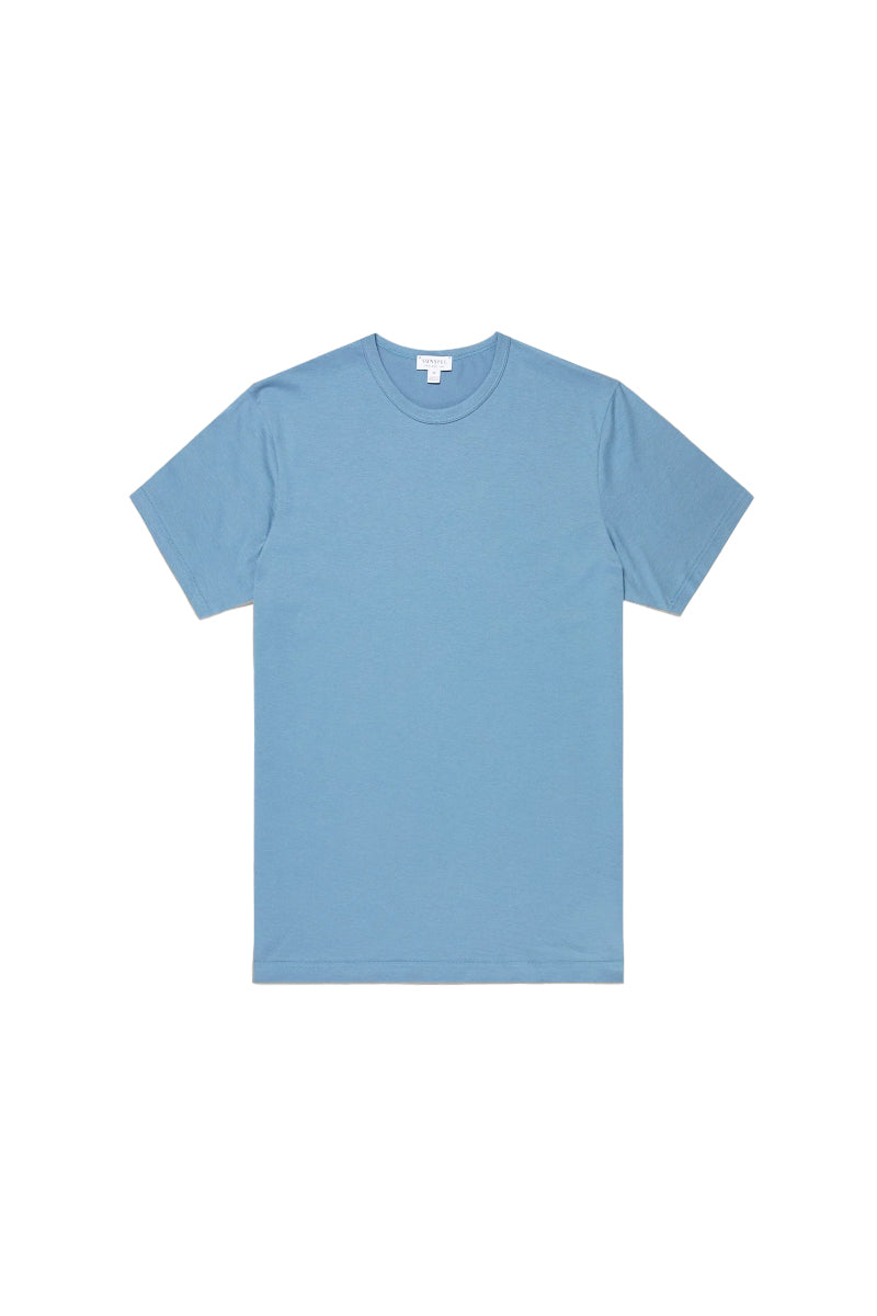 Sunspel Supima Cotton Classic Tee - Airforce Blue