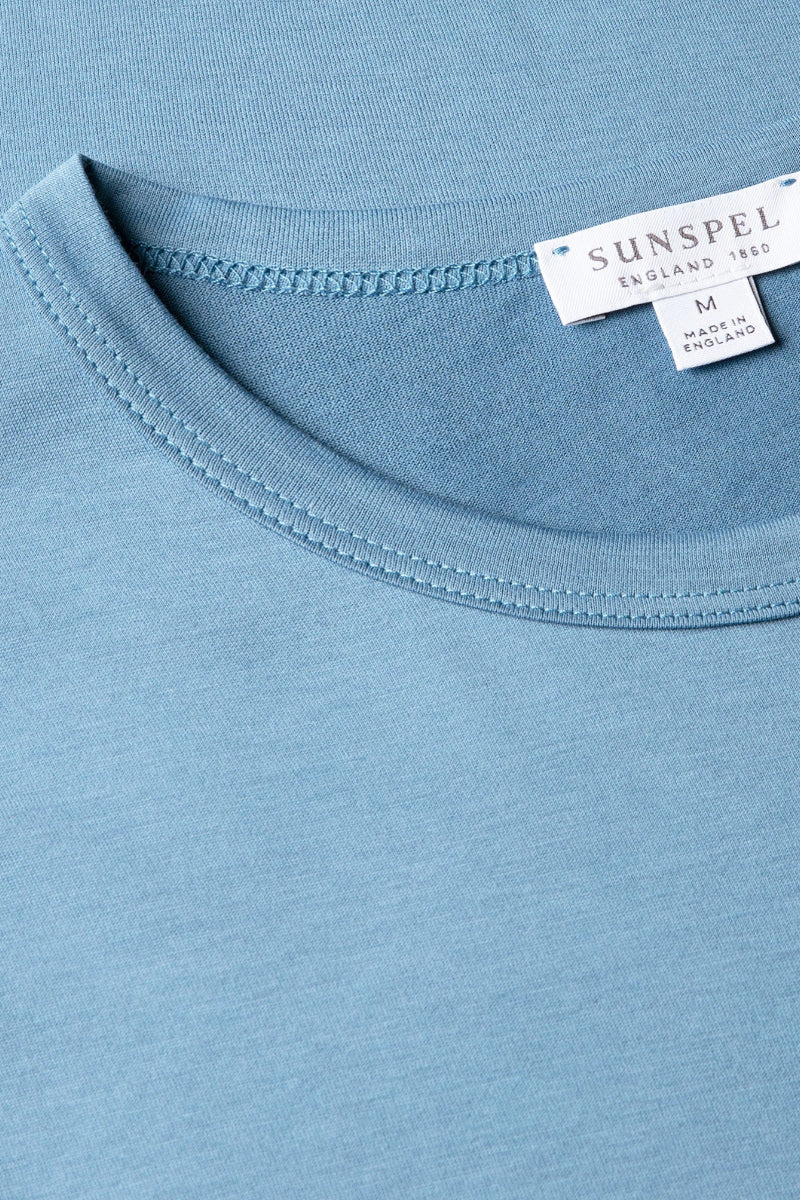 Sunspel Supima Cotton Classic Tee - Airforce Blue