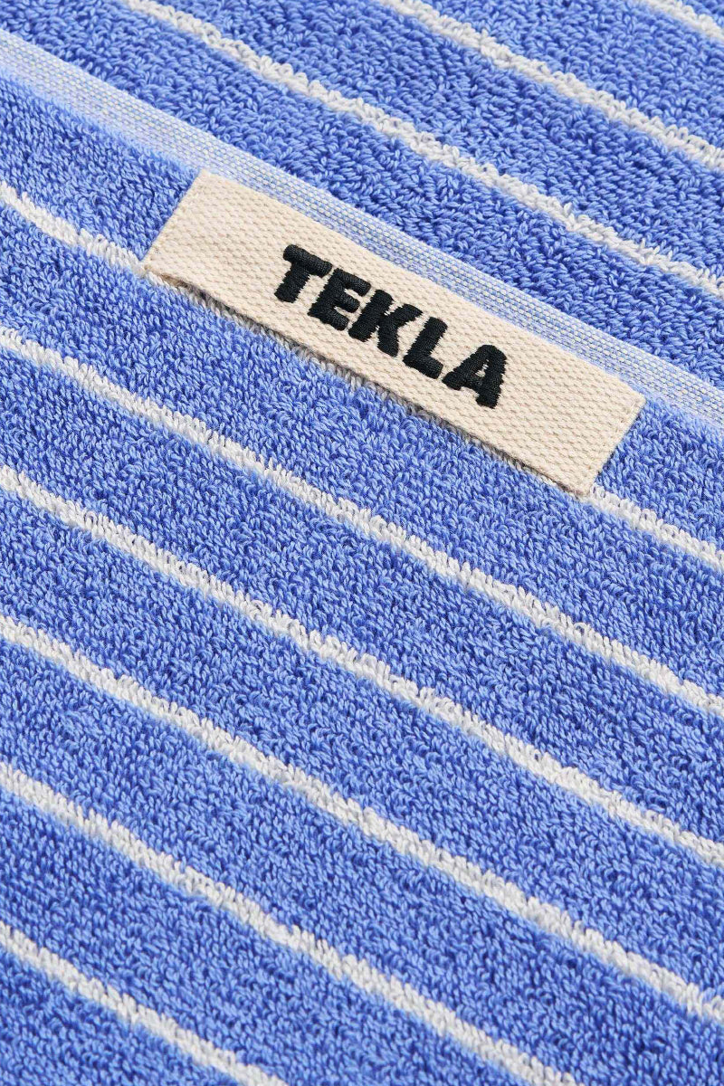 Tekla Terry Towel - Clear Blue Stripe