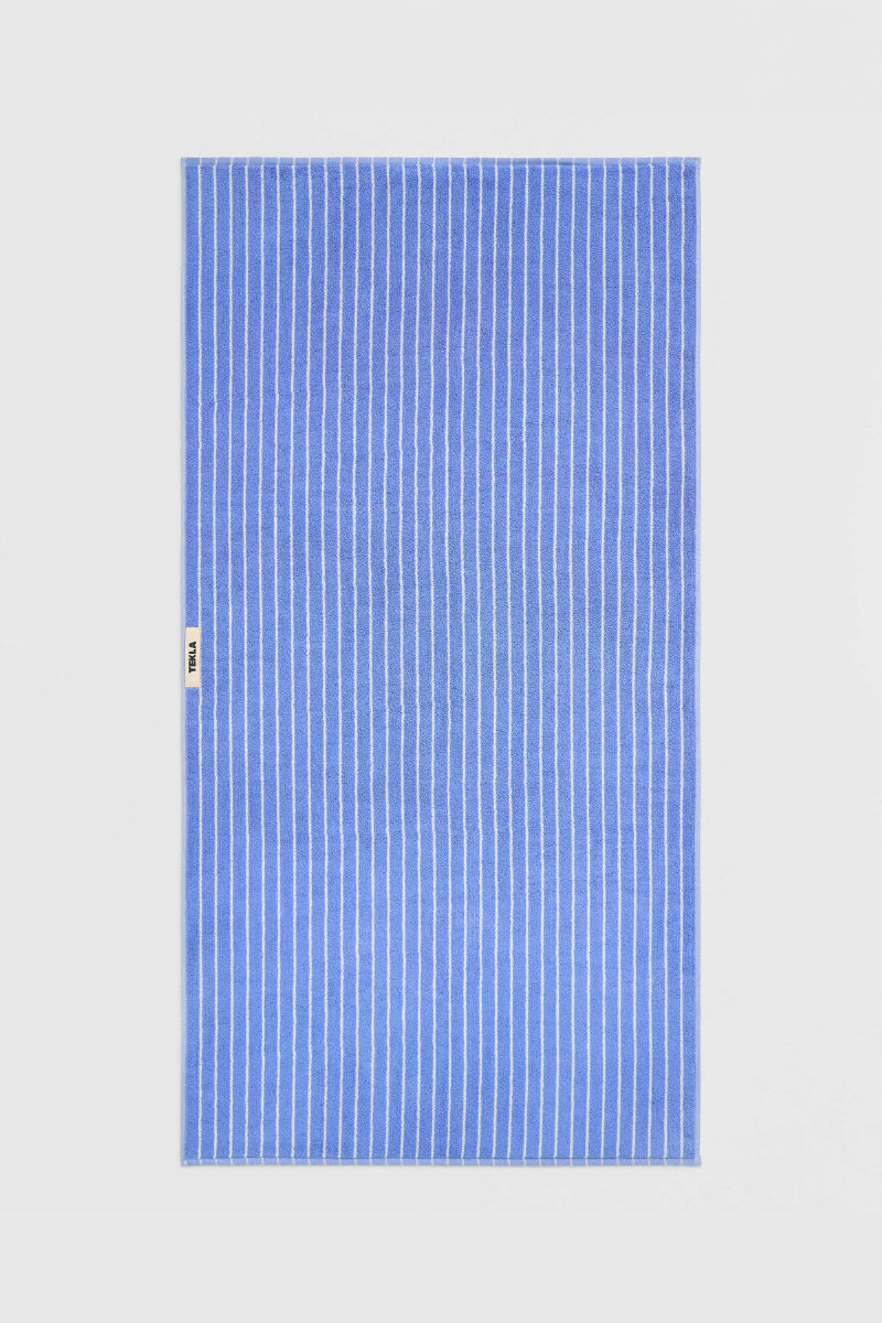 Tekla Terry Towel - Clear Blue Stripe