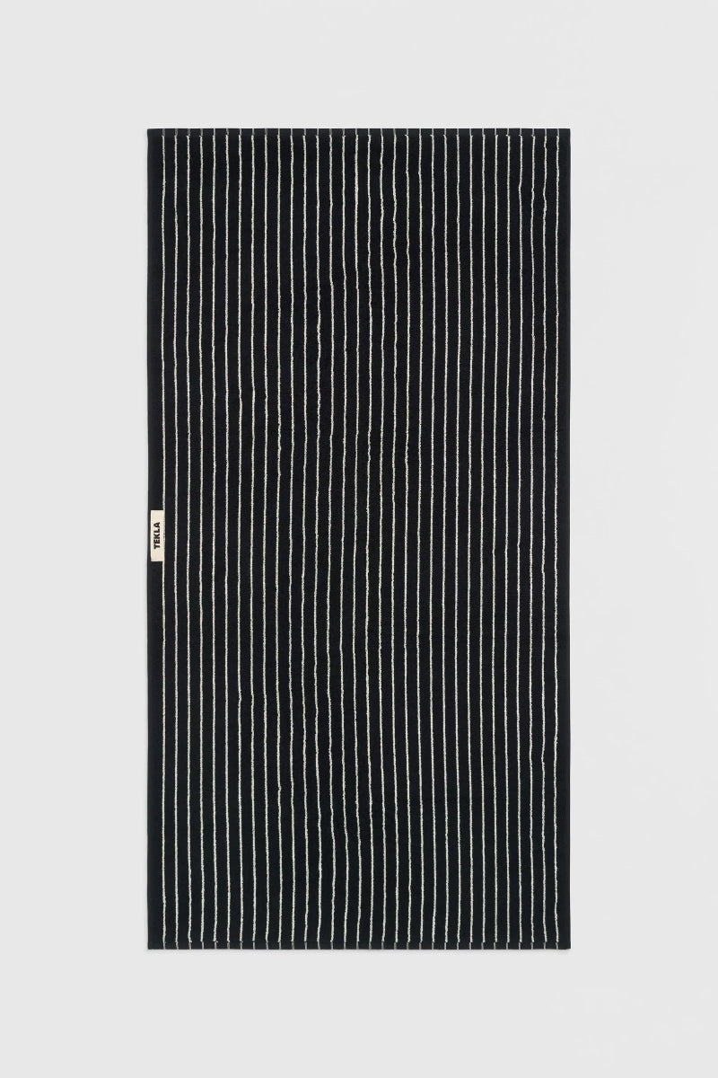 Tekla Terry Towel - Black Stripe