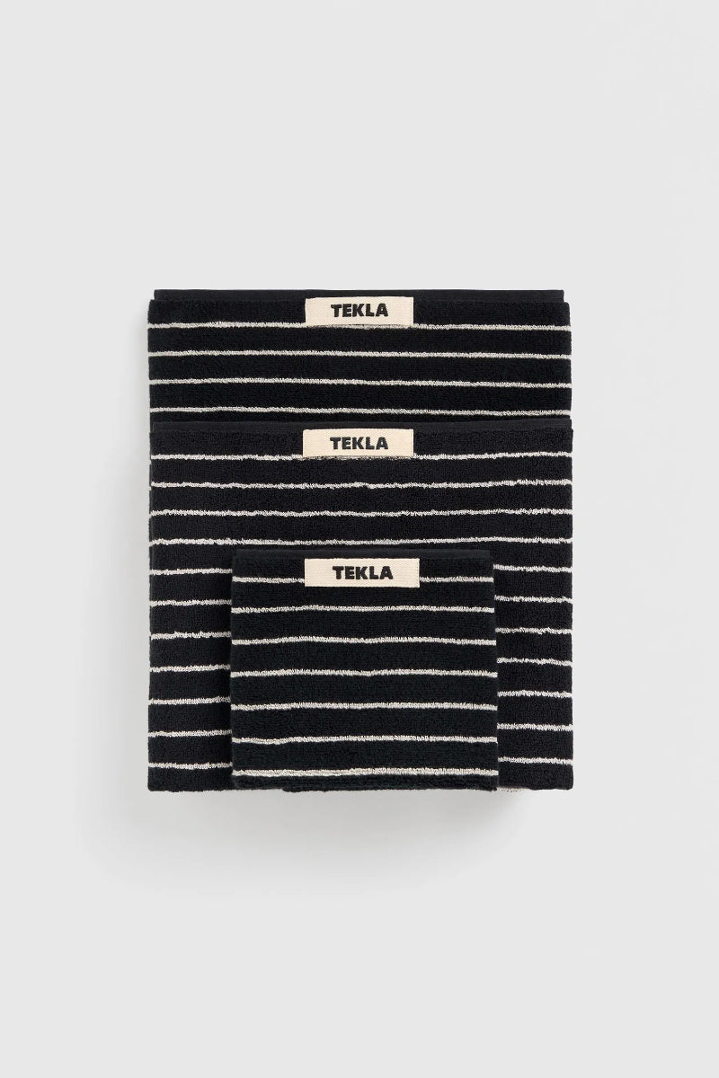 Tekla Terry Towel - Black Stripe