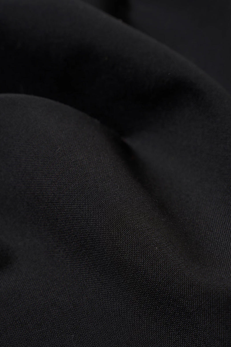 Tropical Suiting Pleated Track Pant - Black
